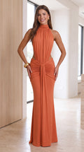 Vestido largo Thekla - Naranja quemado