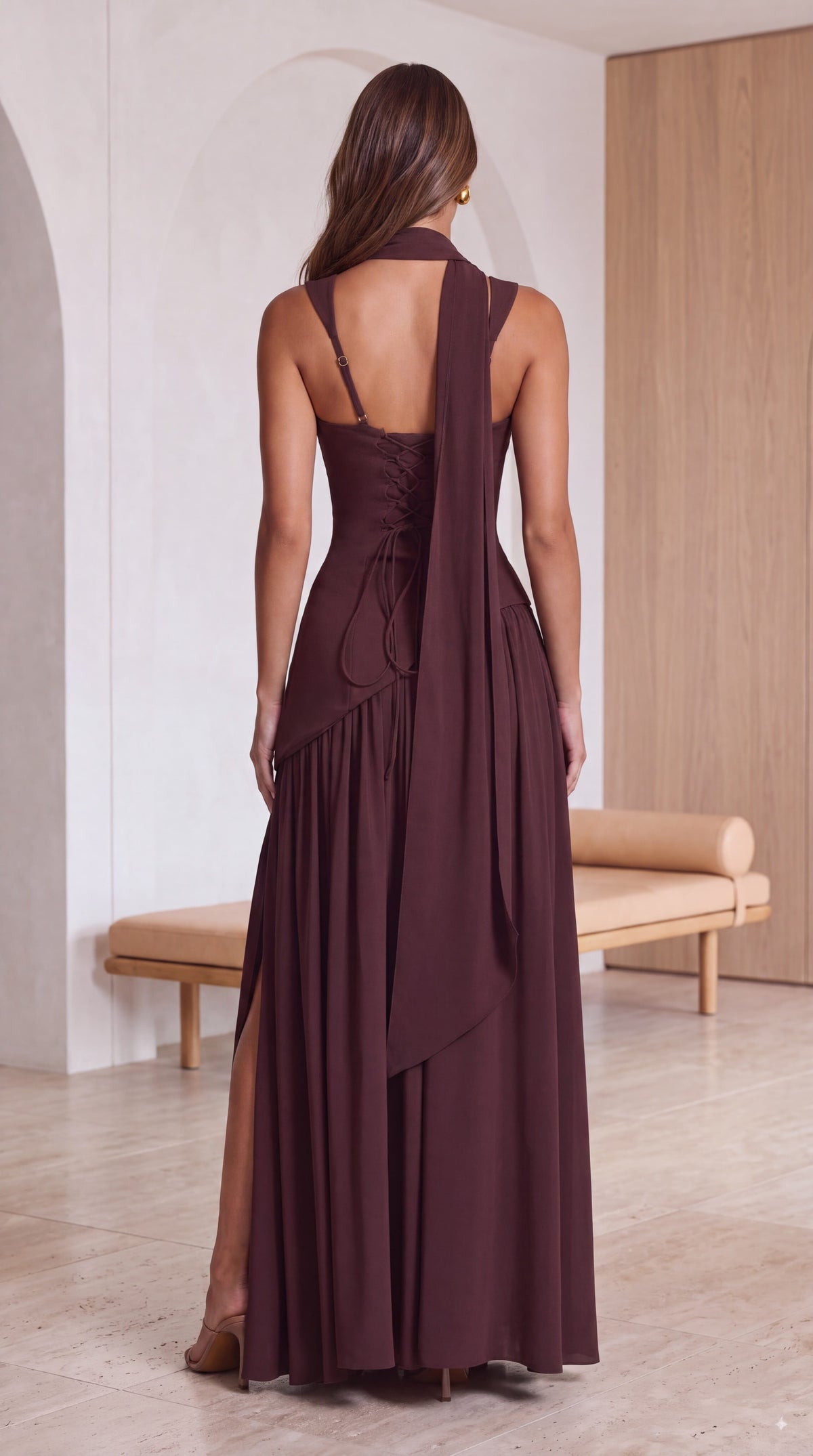 Vestido Maxi Tullulah - Marrón Ciruela