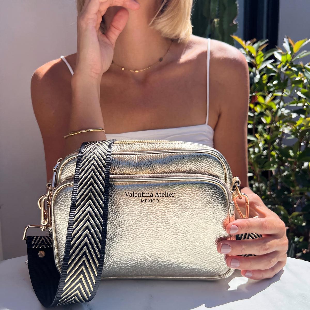 Bolso Cruzado Alba - Dorado
