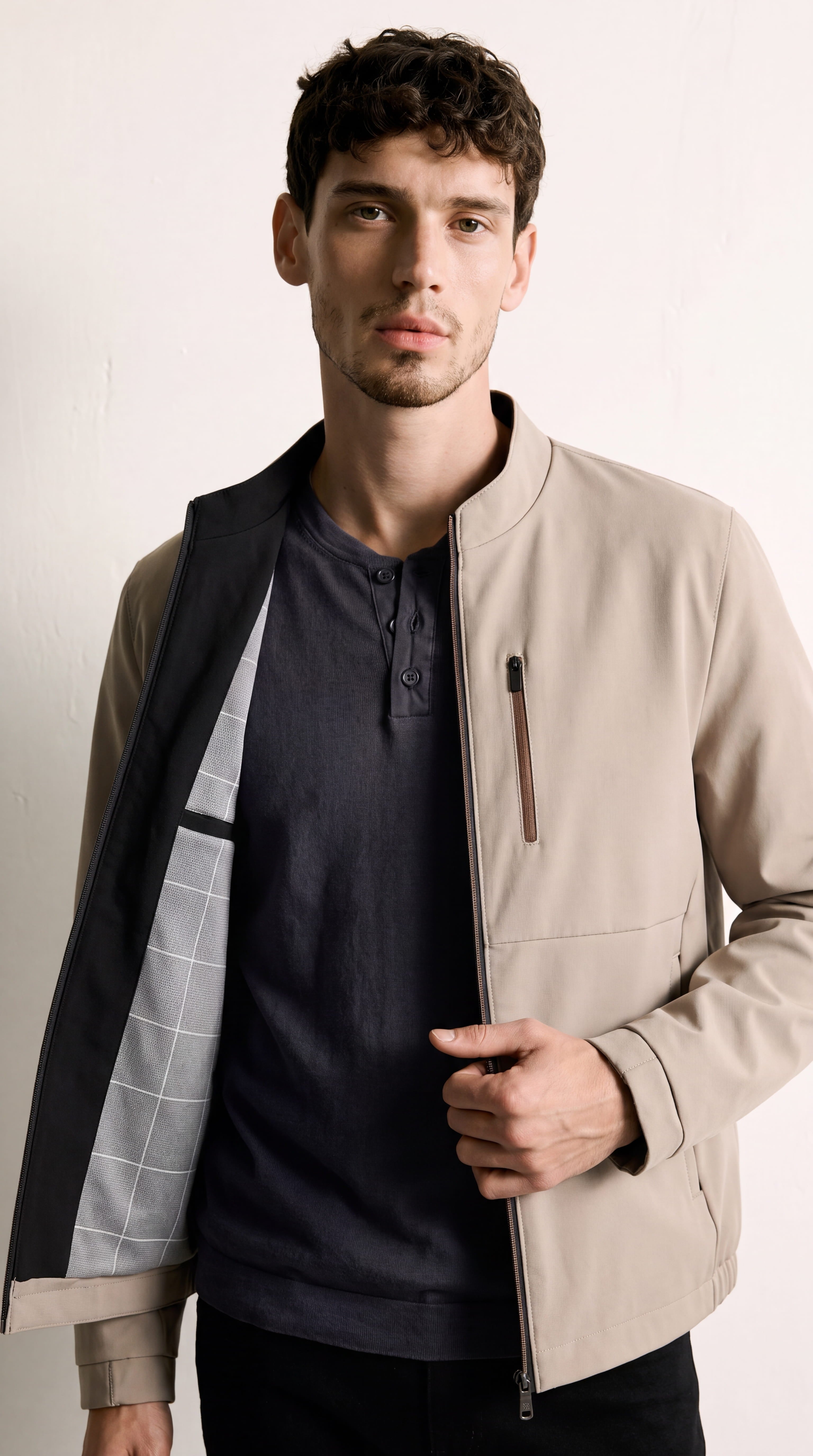 Chaqueta clásica con cremallera