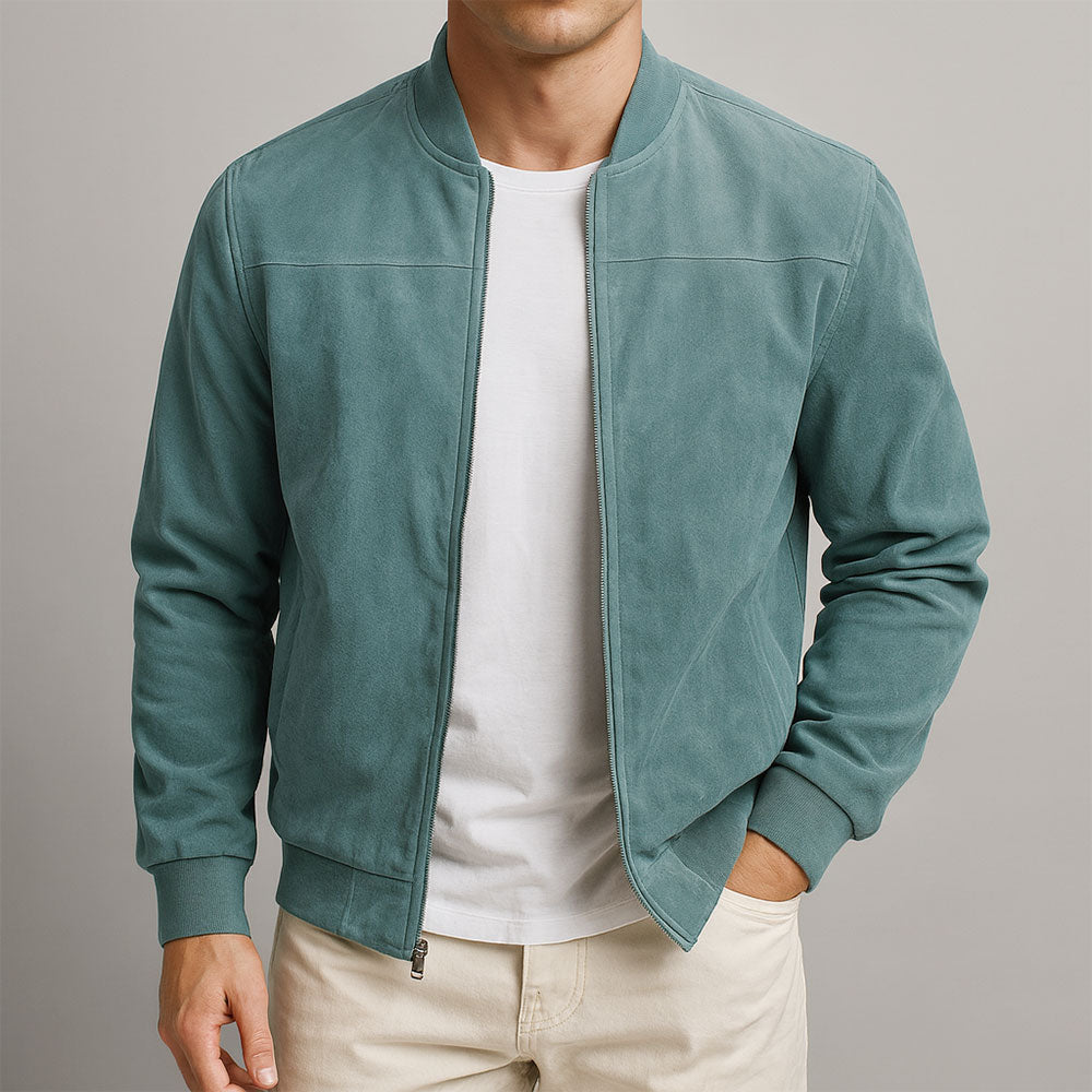 Chaqueta clásica de ante