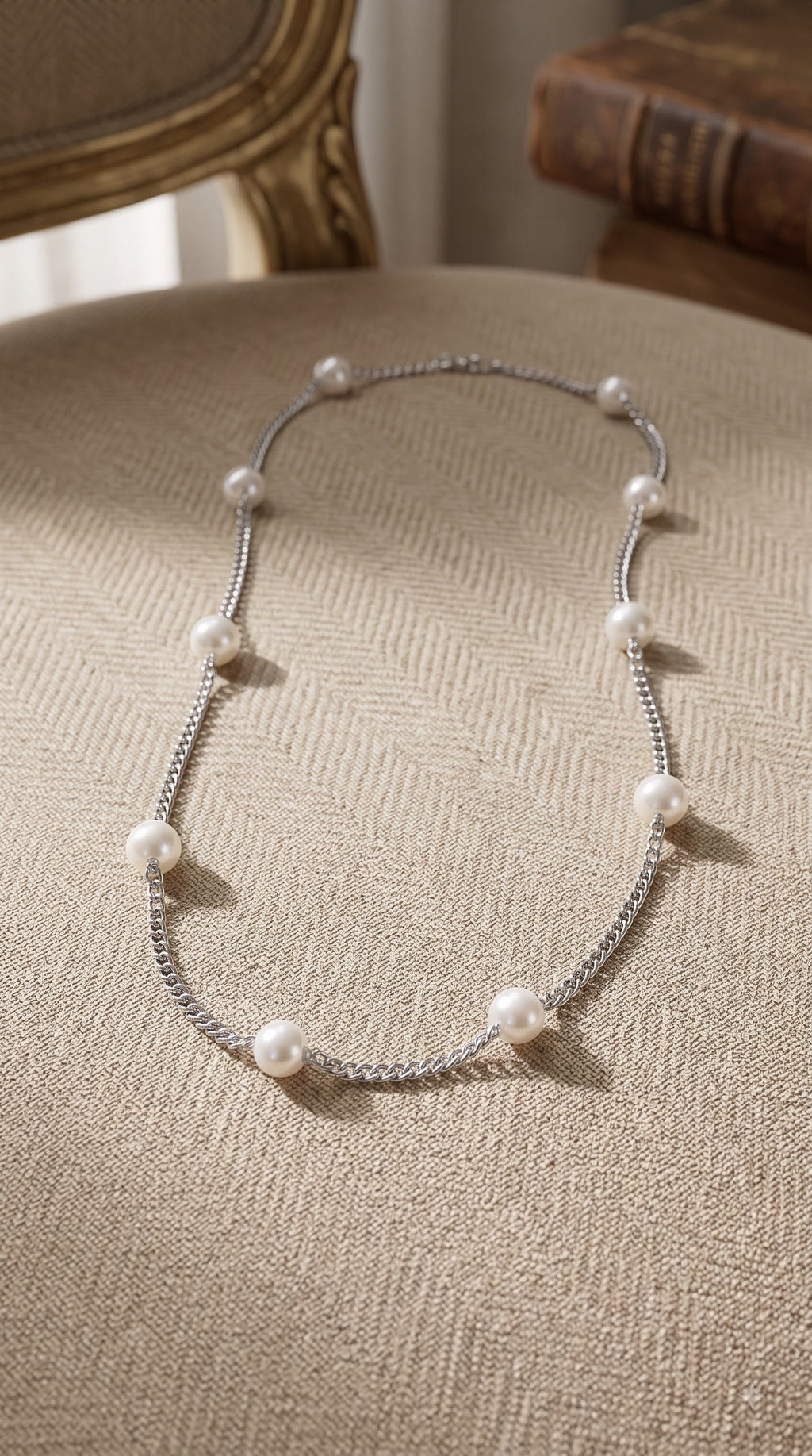 Collar de Perlas Nura plateado