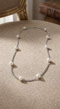 Collar de Perlas Nura plateado