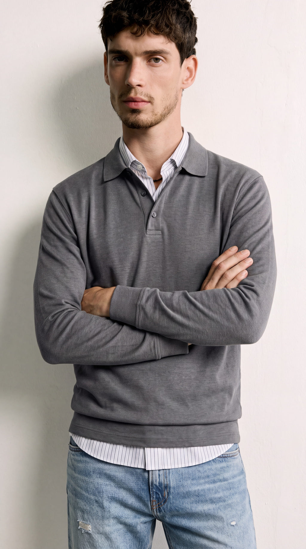 Emiliano | Jersey cuello gris