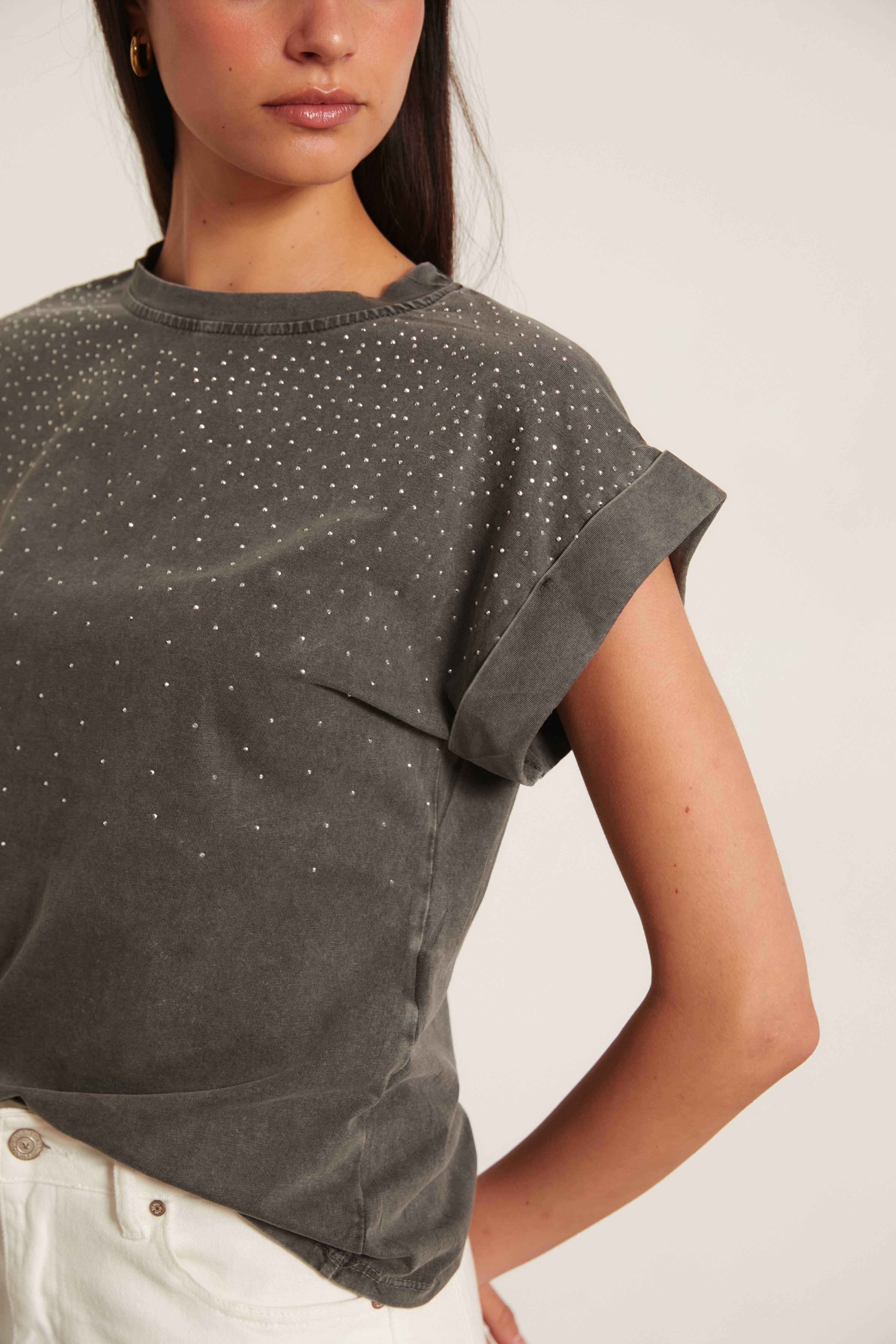 Camiseta brillo gris antracita