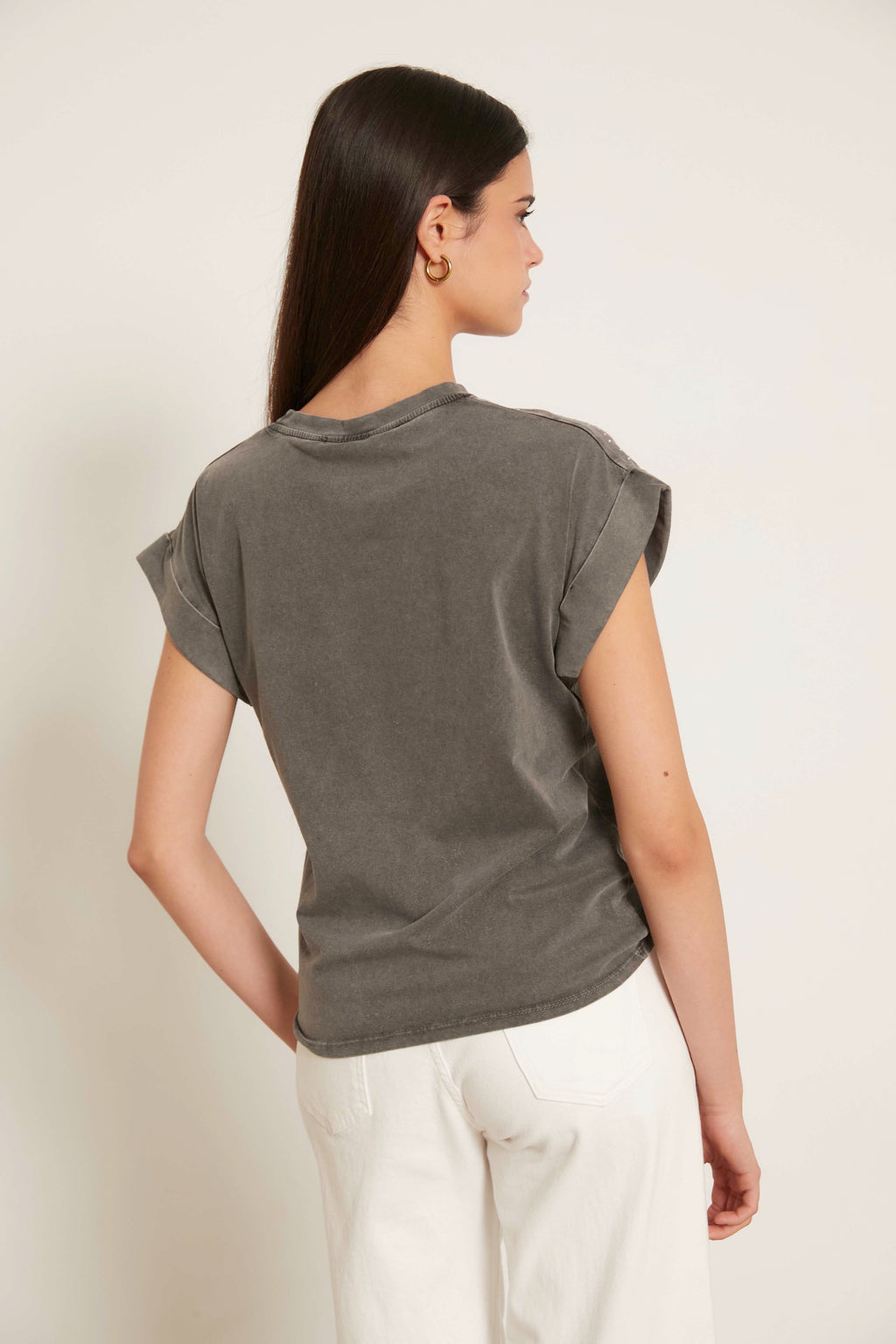 Camiseta brillo gris antracita