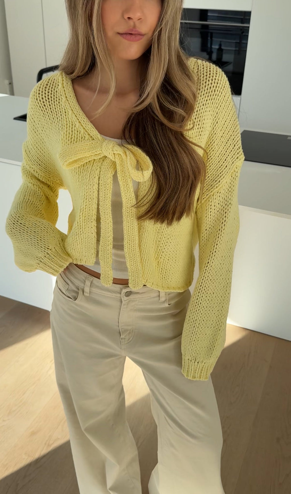 CARDIGÁN CON LAZO CUTE MIEL