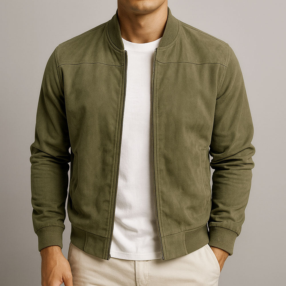 Chaqueta clásica de ante