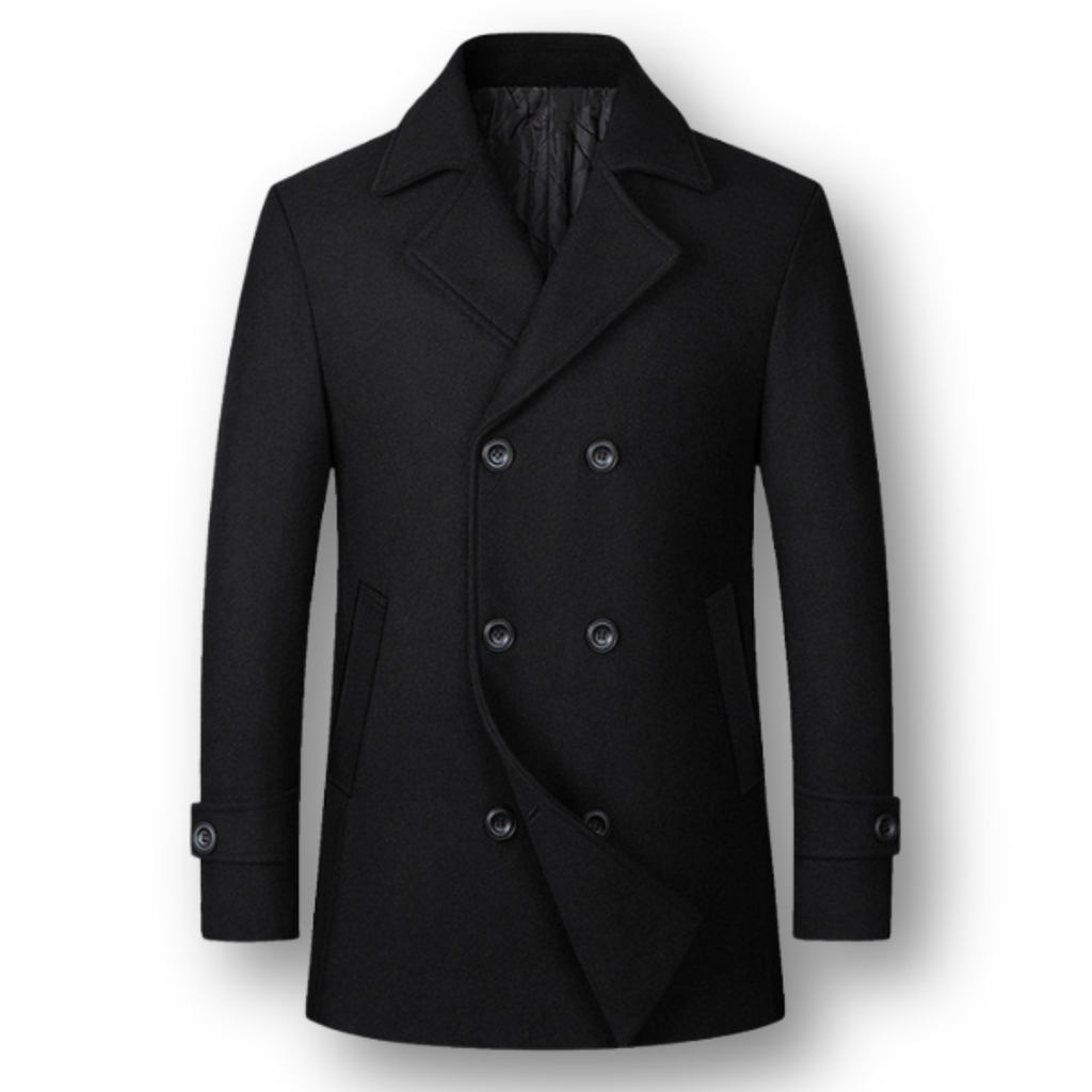 Abrigo Doble Pecho Elegante de Lana Premium