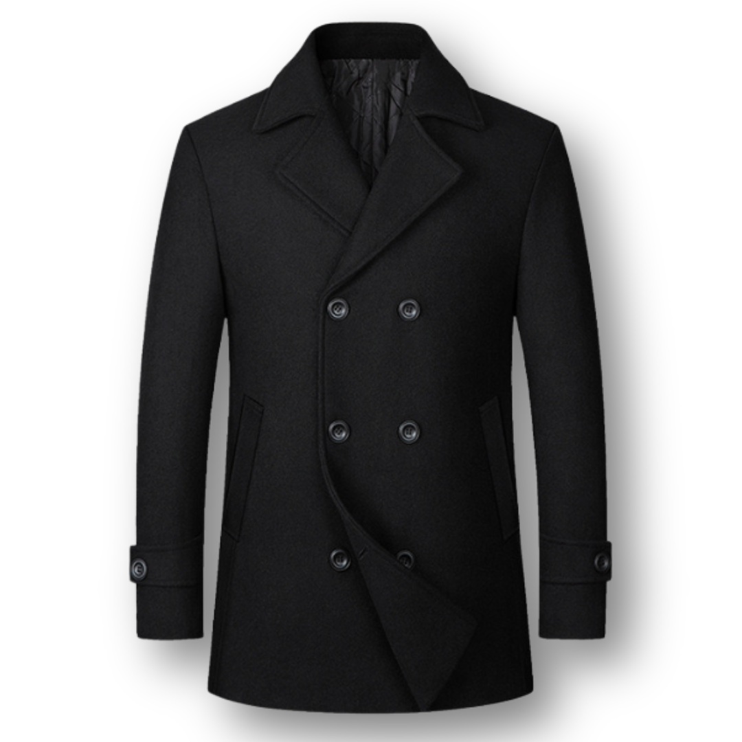 Abrigo Doble Pecho Elegante de Lana Premium
