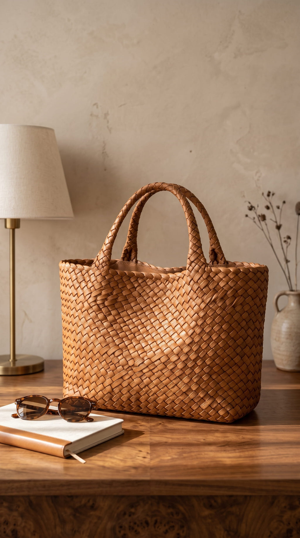Renata | Lana bolso tote de cuero Artesanal