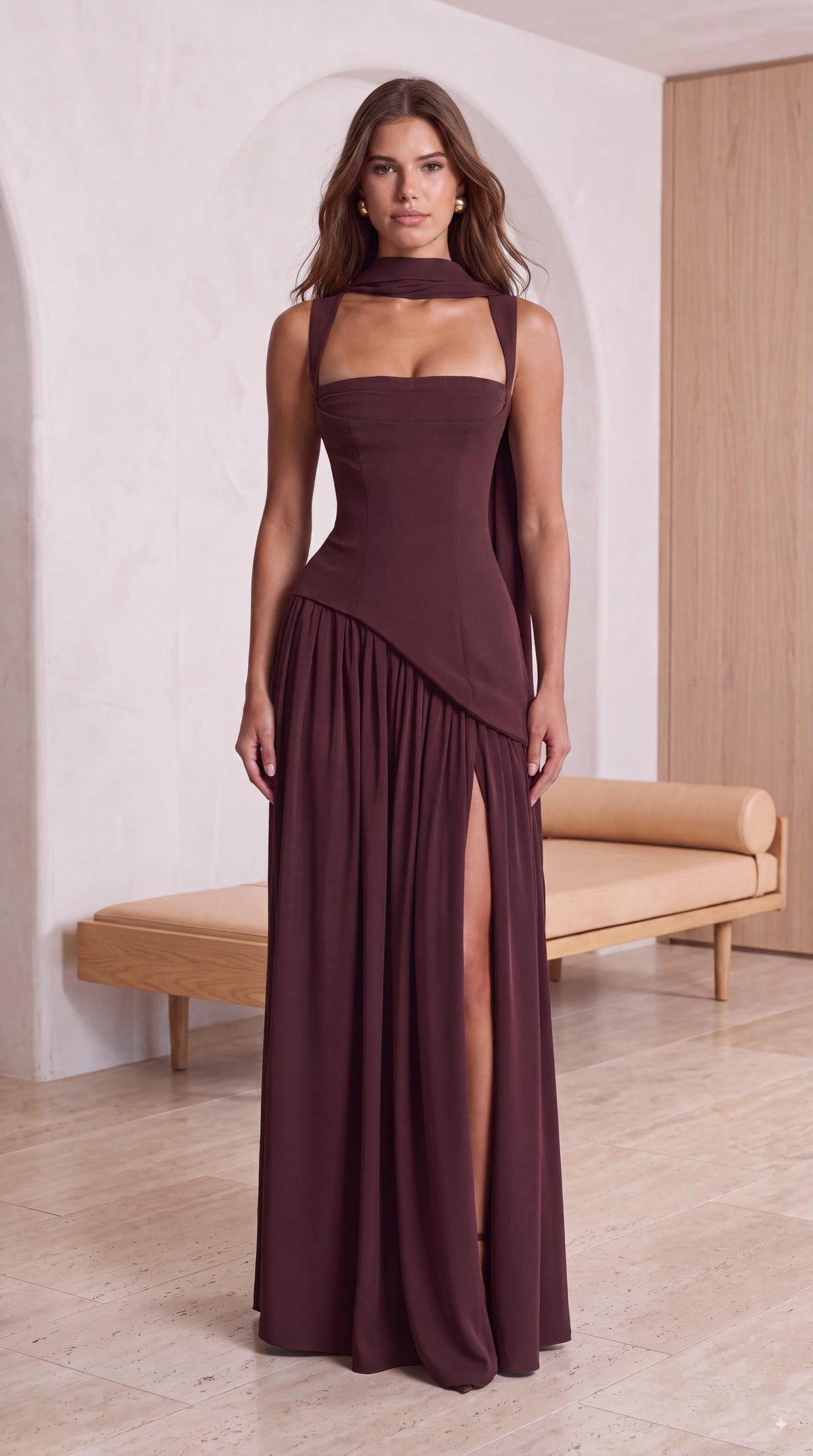 Vestido Maxi Tullulah - Marrón Ciruela