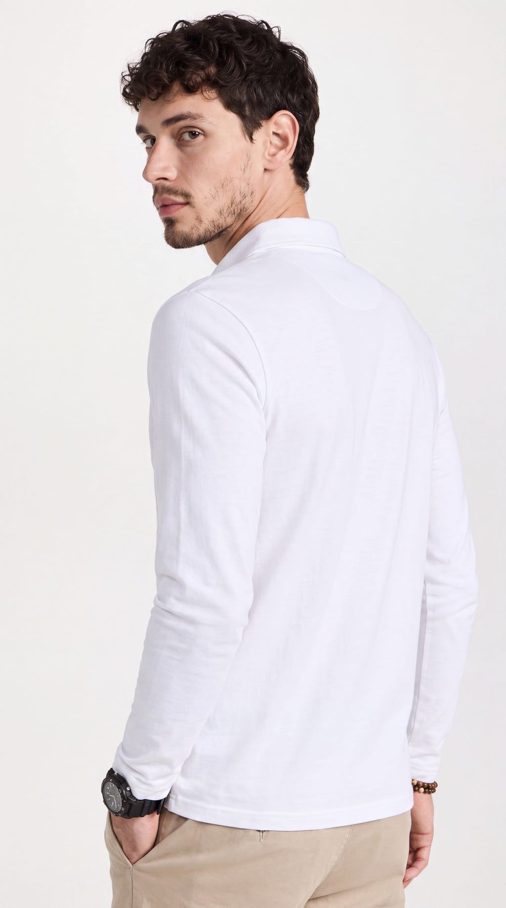 Mateo™ | Jersey casual de manga larga blanco