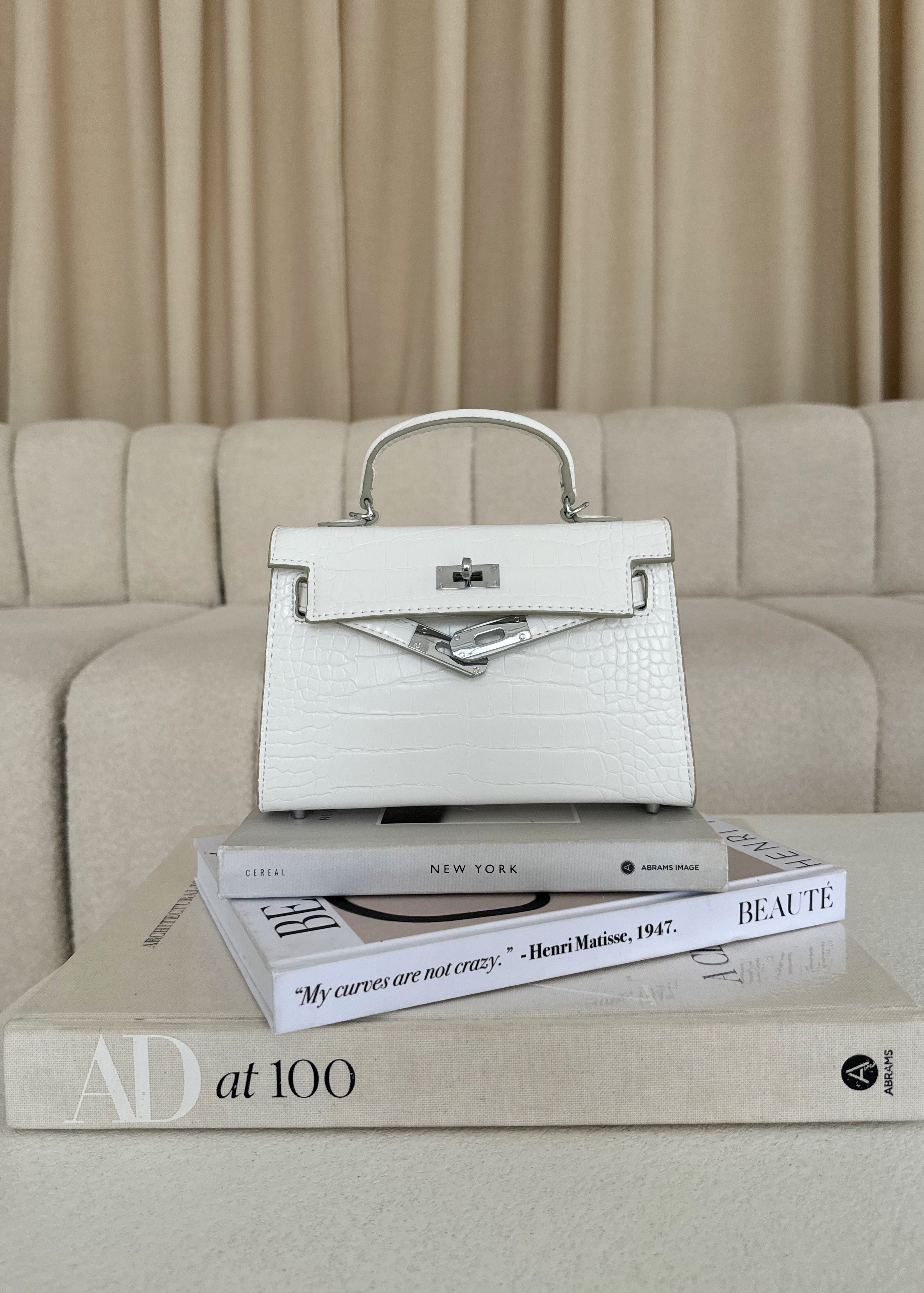 Kels Mini Hand Bag - White Croc