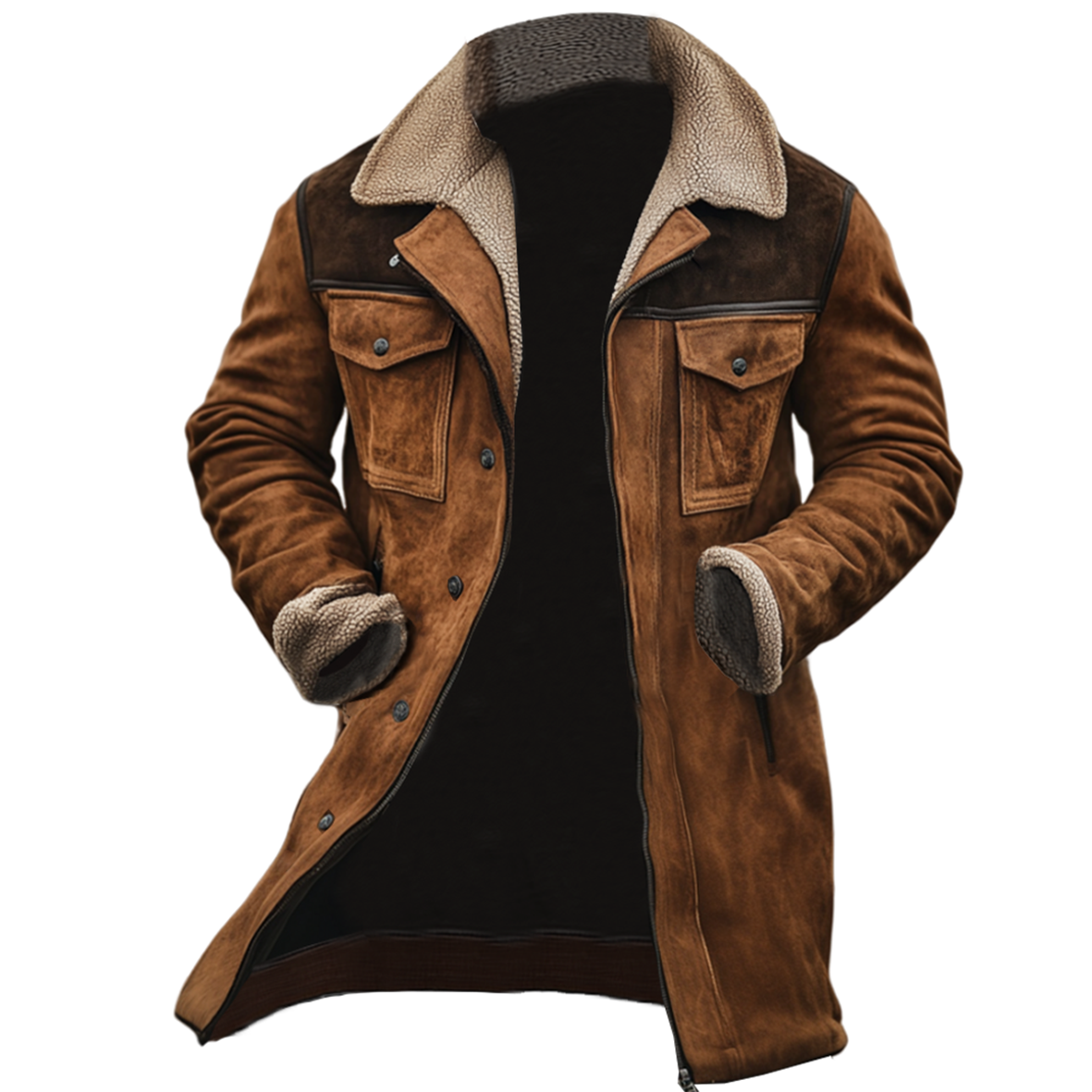Abrigo vintage outdoor con múltiples bolsillos