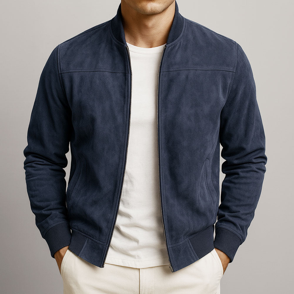 Chaqueta clásica de ante
