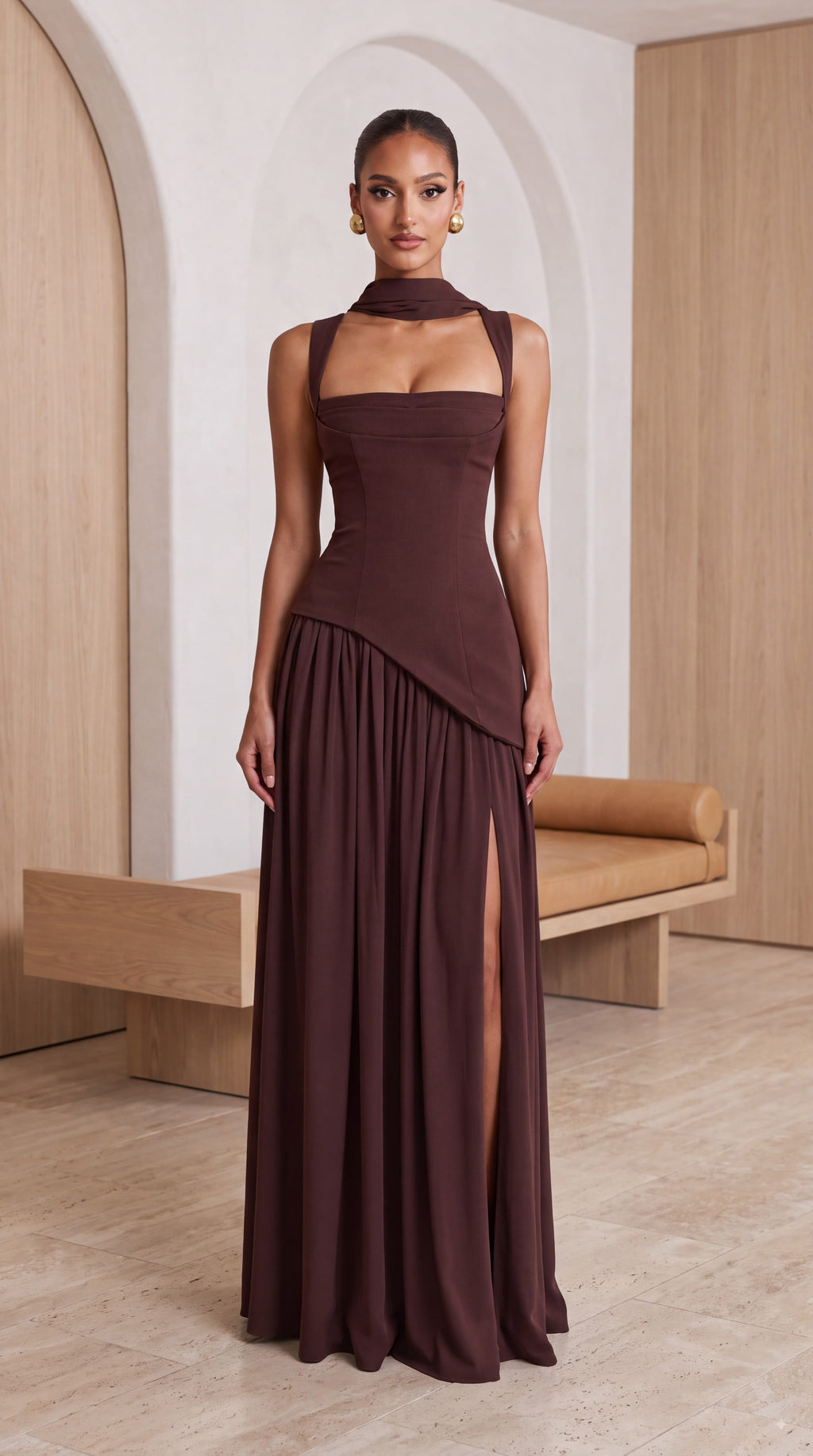 Vestido Maxi Tullulah - Marrón Ciruela