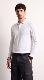 Mateo™ | Jersey casual de manga larga blanco