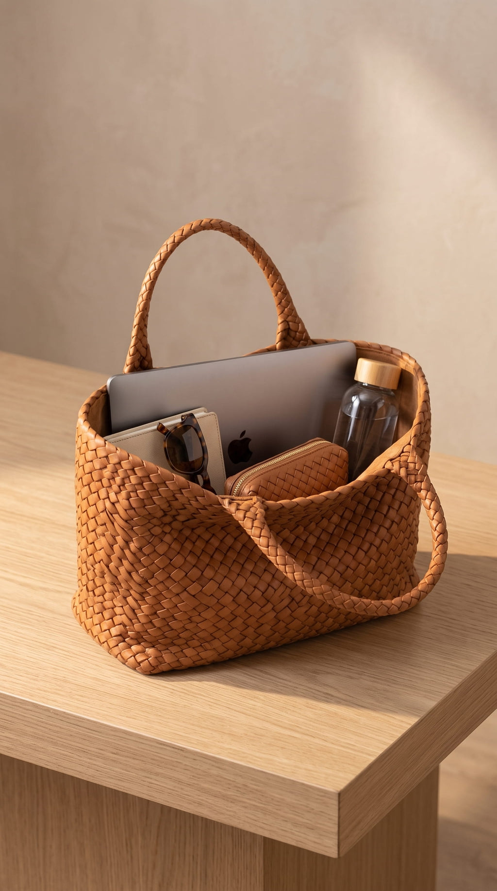 Renata | Lana bolso tote de cuero Artesanal