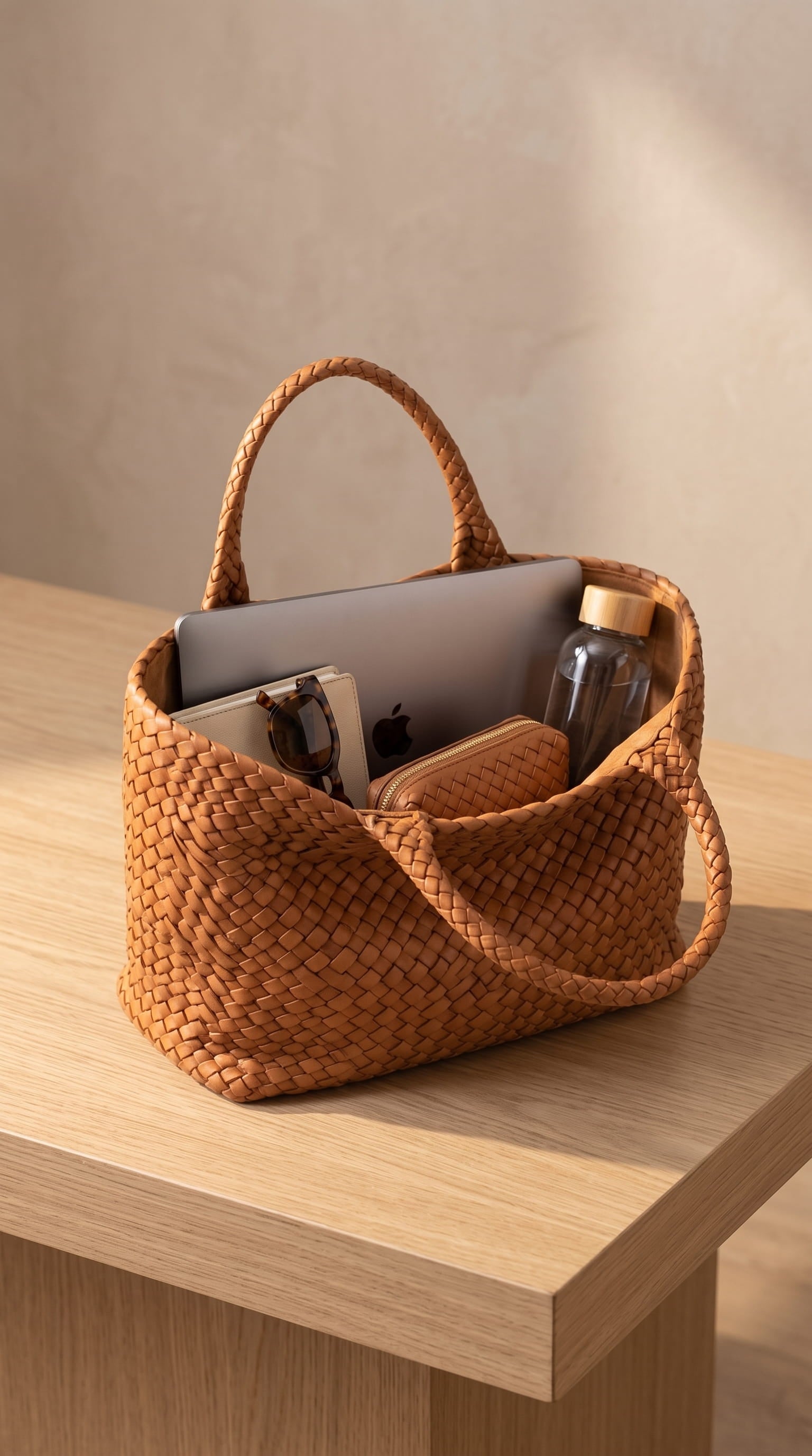 Renata | Lana bolso tote de cuero Artesanal
