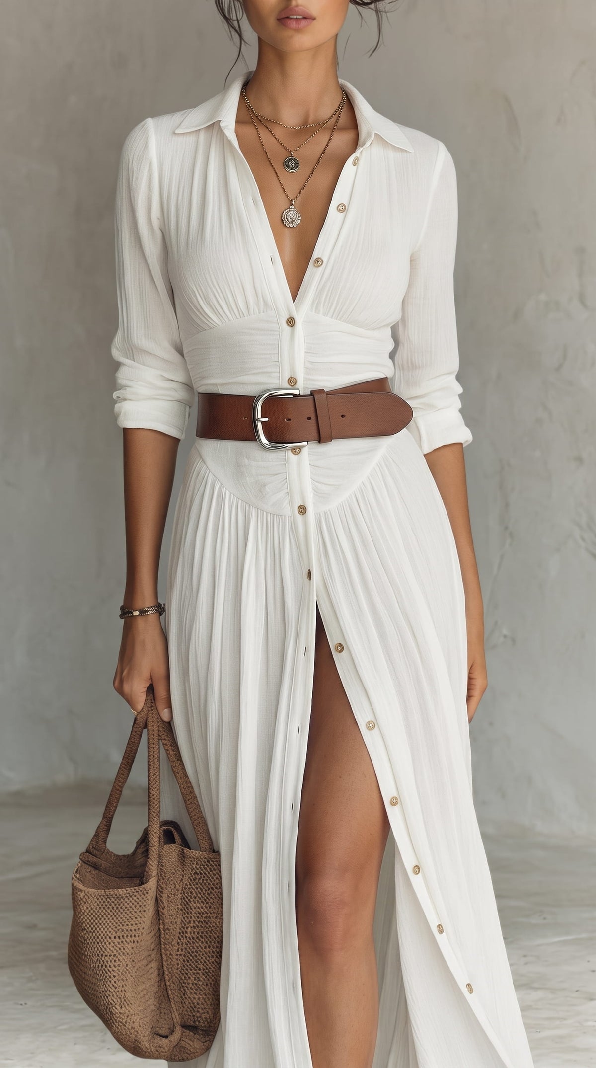 Ana Paula™ | Vestido plisado con cuello de solapa elegante