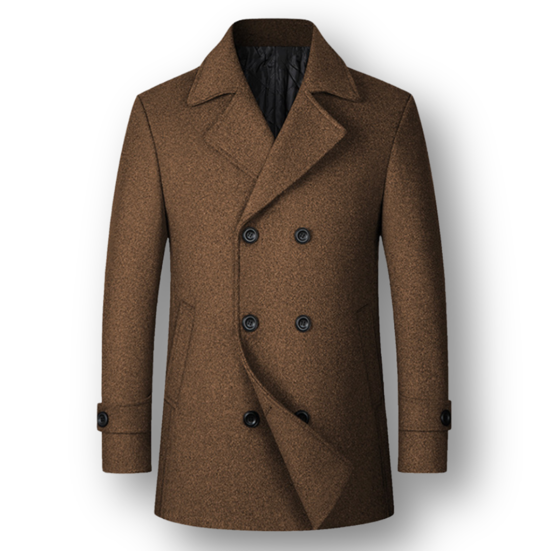Abrigo Doble Pecho Elegante de Lana Premium