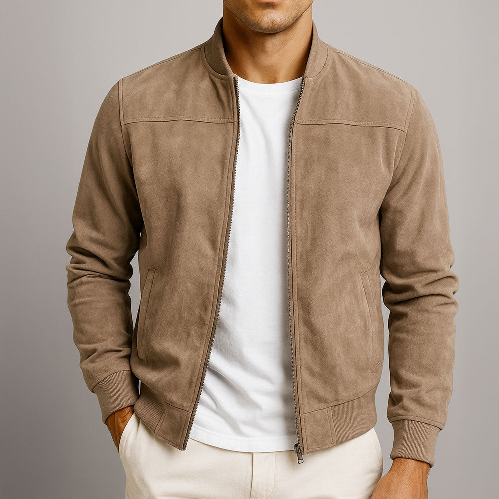 Chaqueta clásica de ante