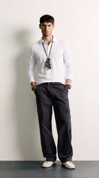Mateo™ | Jersey casual de manga larga blanco