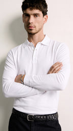 Mateo™ | Jersey casual de manga larga blanco