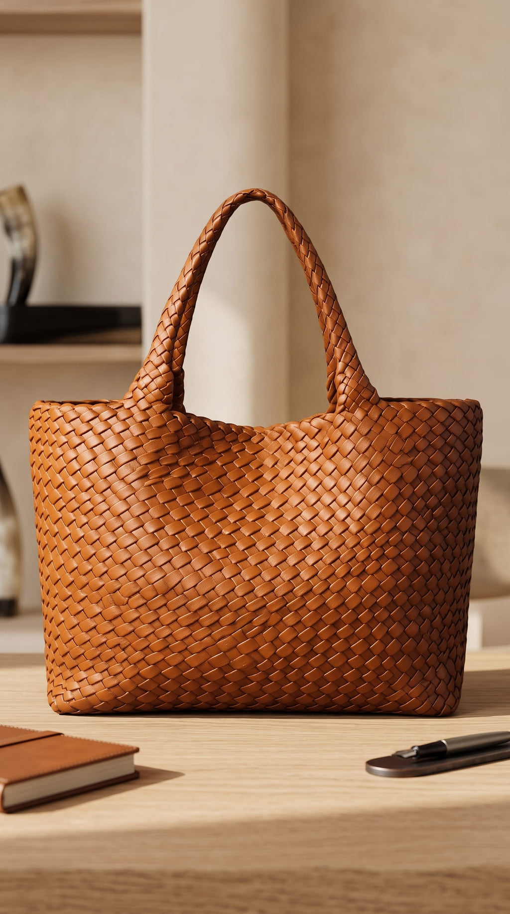Renata | Lana bolso tote de cuero Artesanal