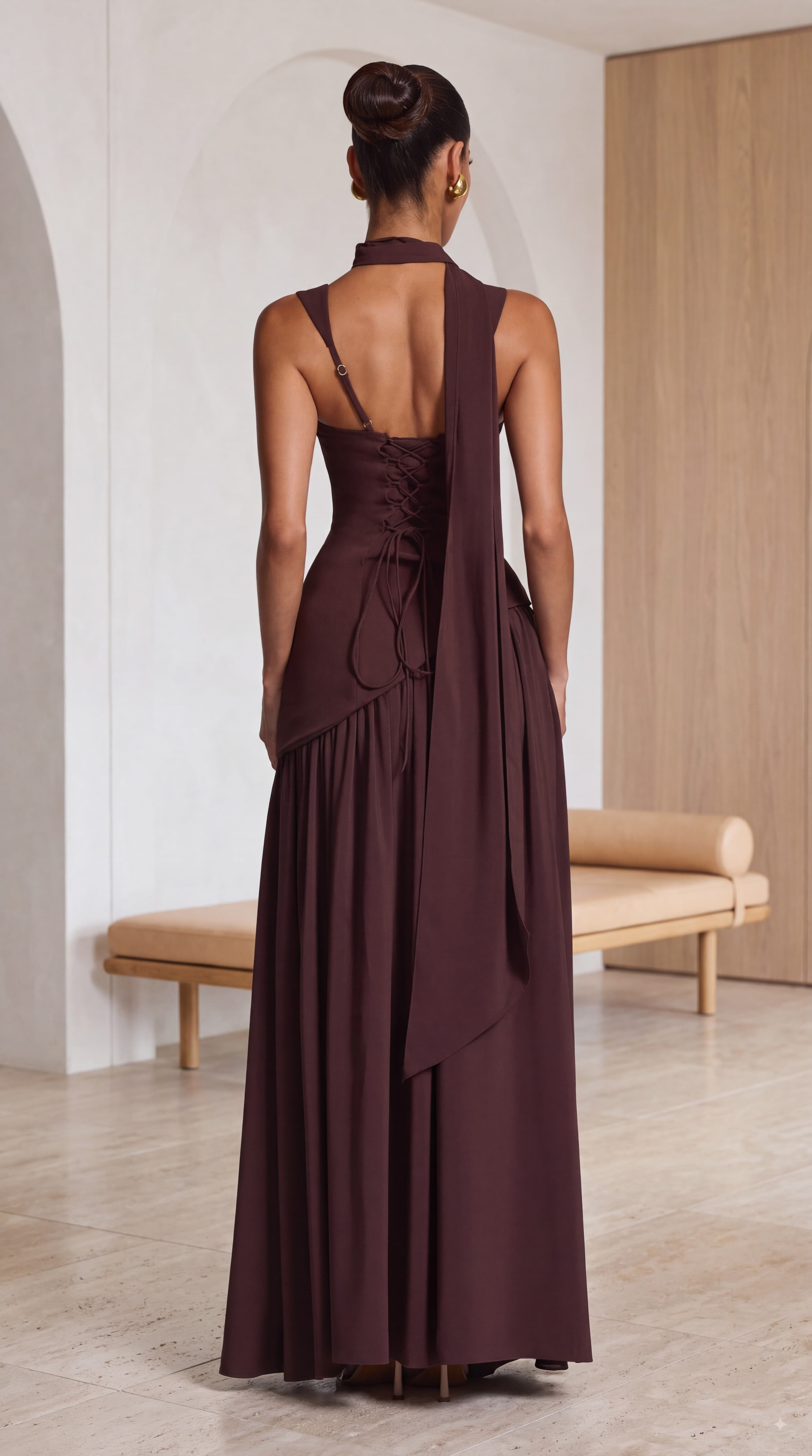 Vestido Maxi Tullulah - Marrón Ciruela