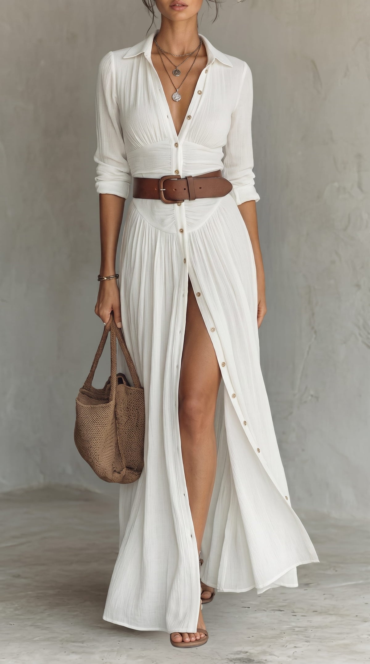 Ana Paula™ | Vestido plisado con cuello de solapa elegante