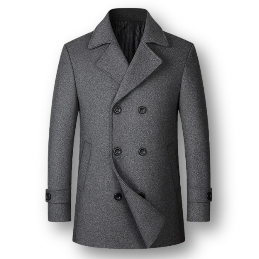 Abrigo Doble Pecho Elegante de Lana Premium