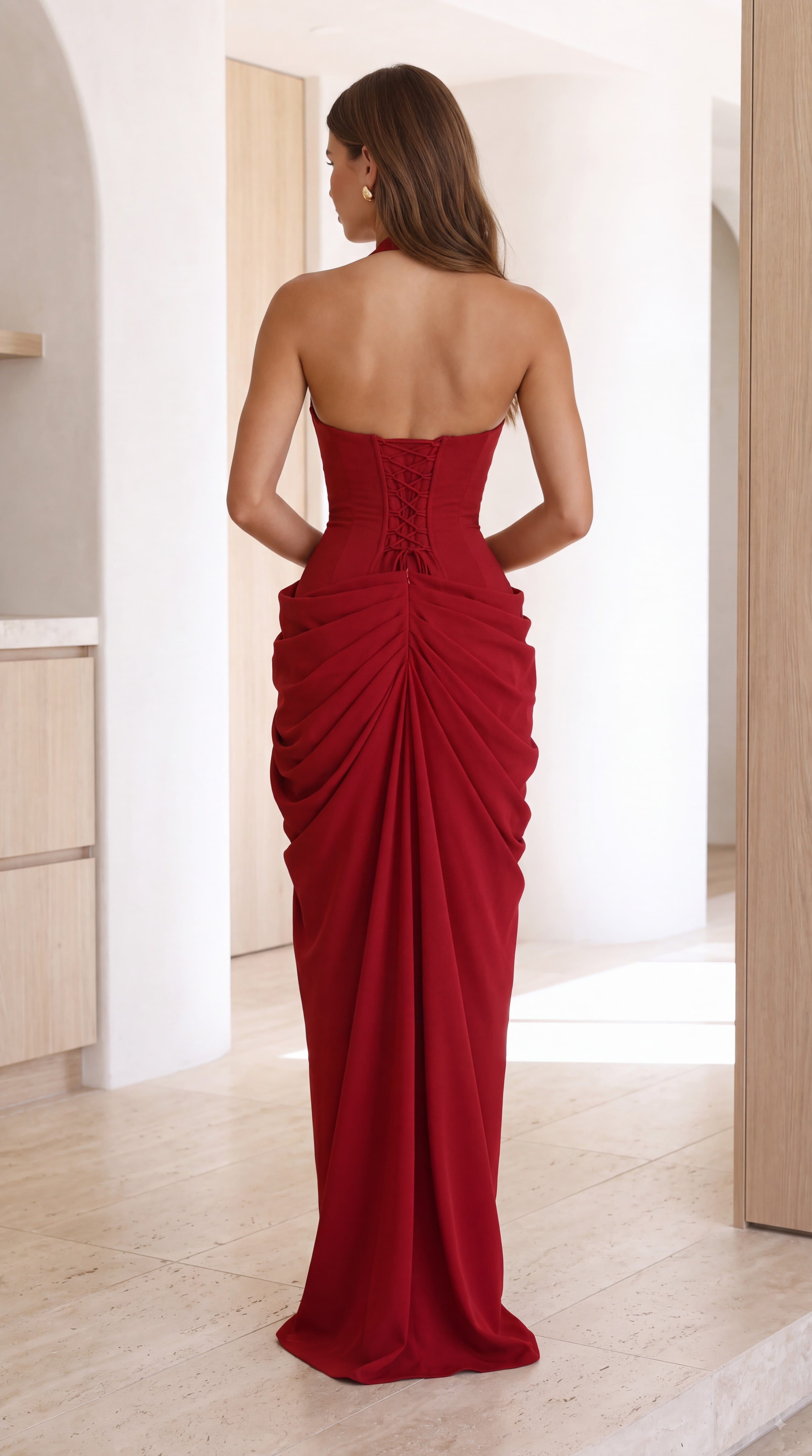 Vestido largo Minette - Rojo intenso