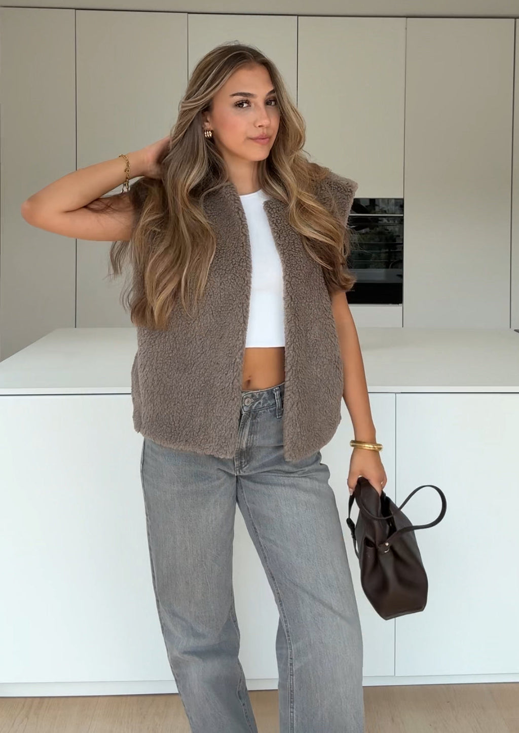CHALECO TEDDY TAUPE