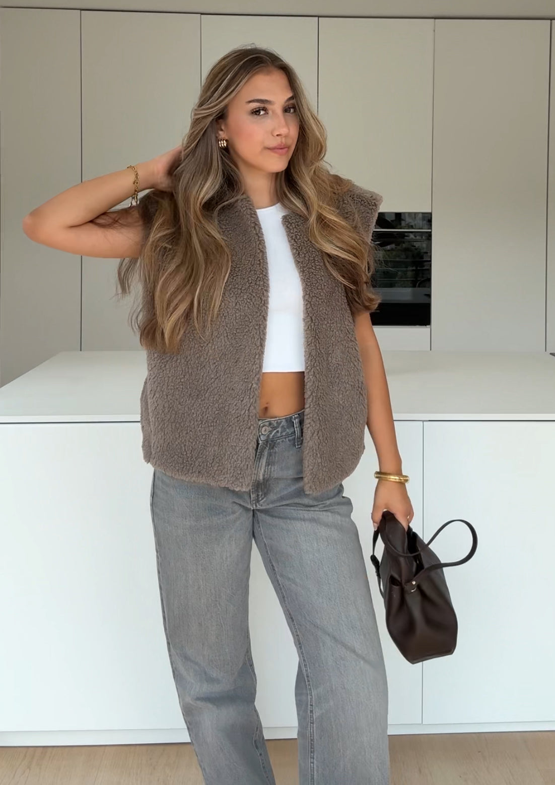 CHALECO TEDDY TAUPE