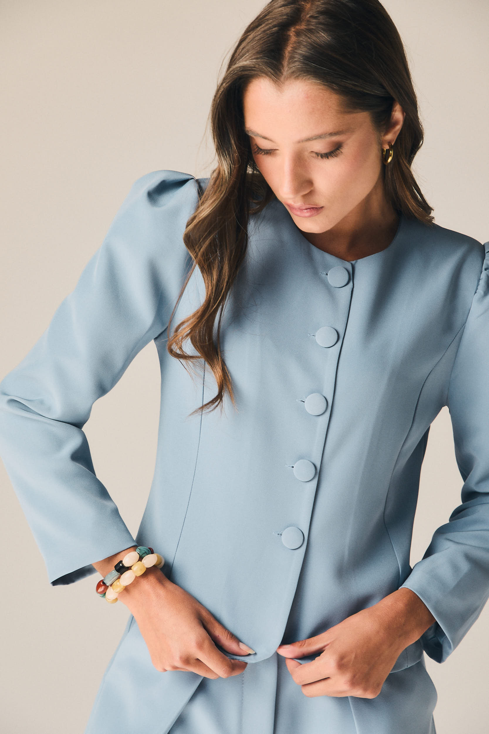 Chaqueta de traje en color azul