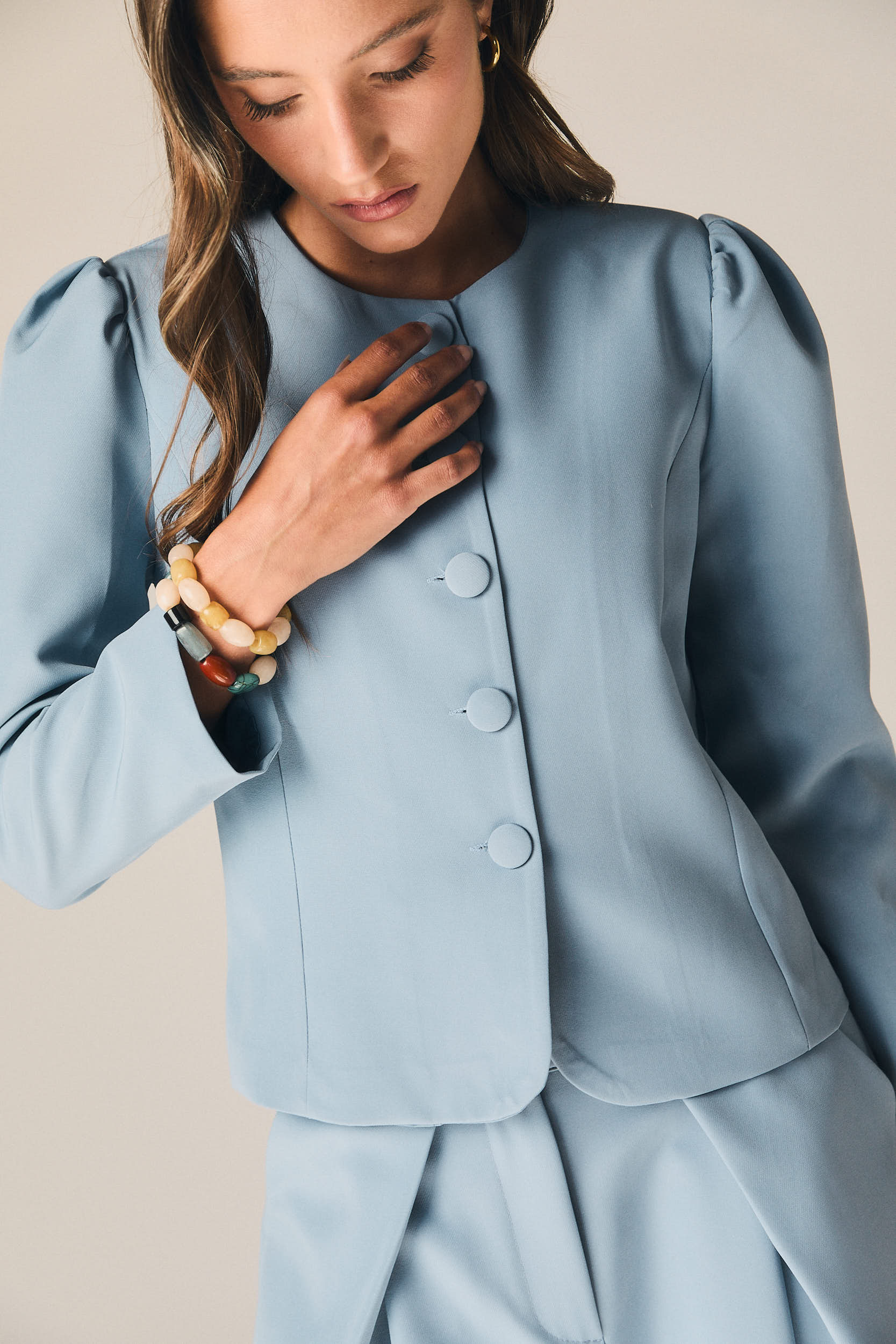 Chaqueta de traje en color azul