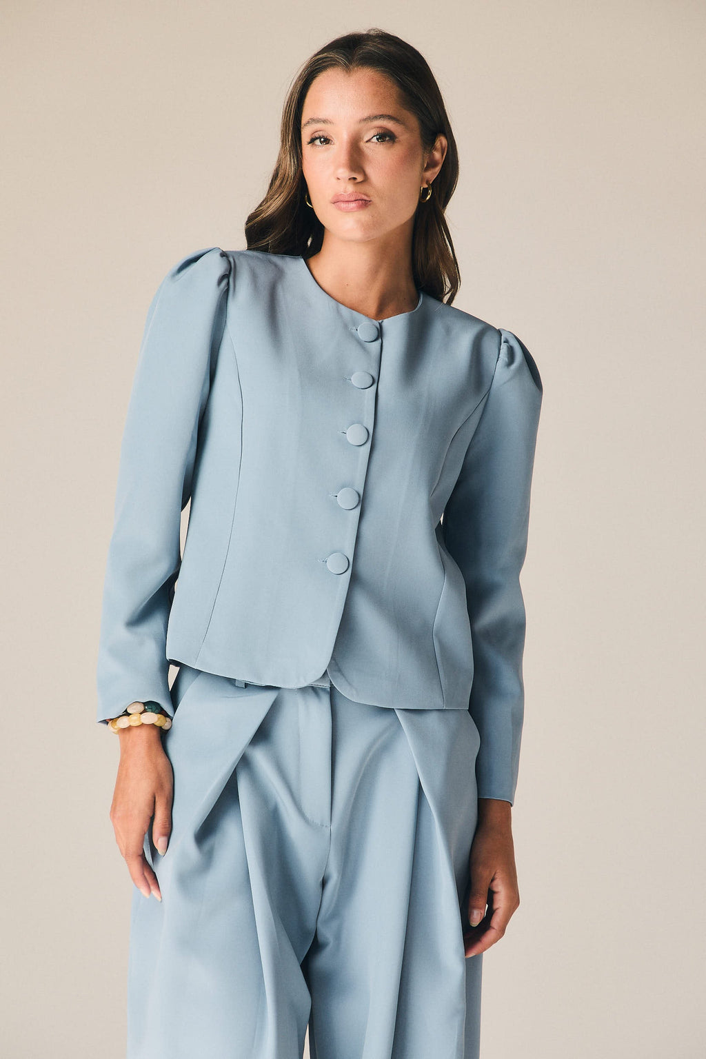 Chaqueta de traje en color azul