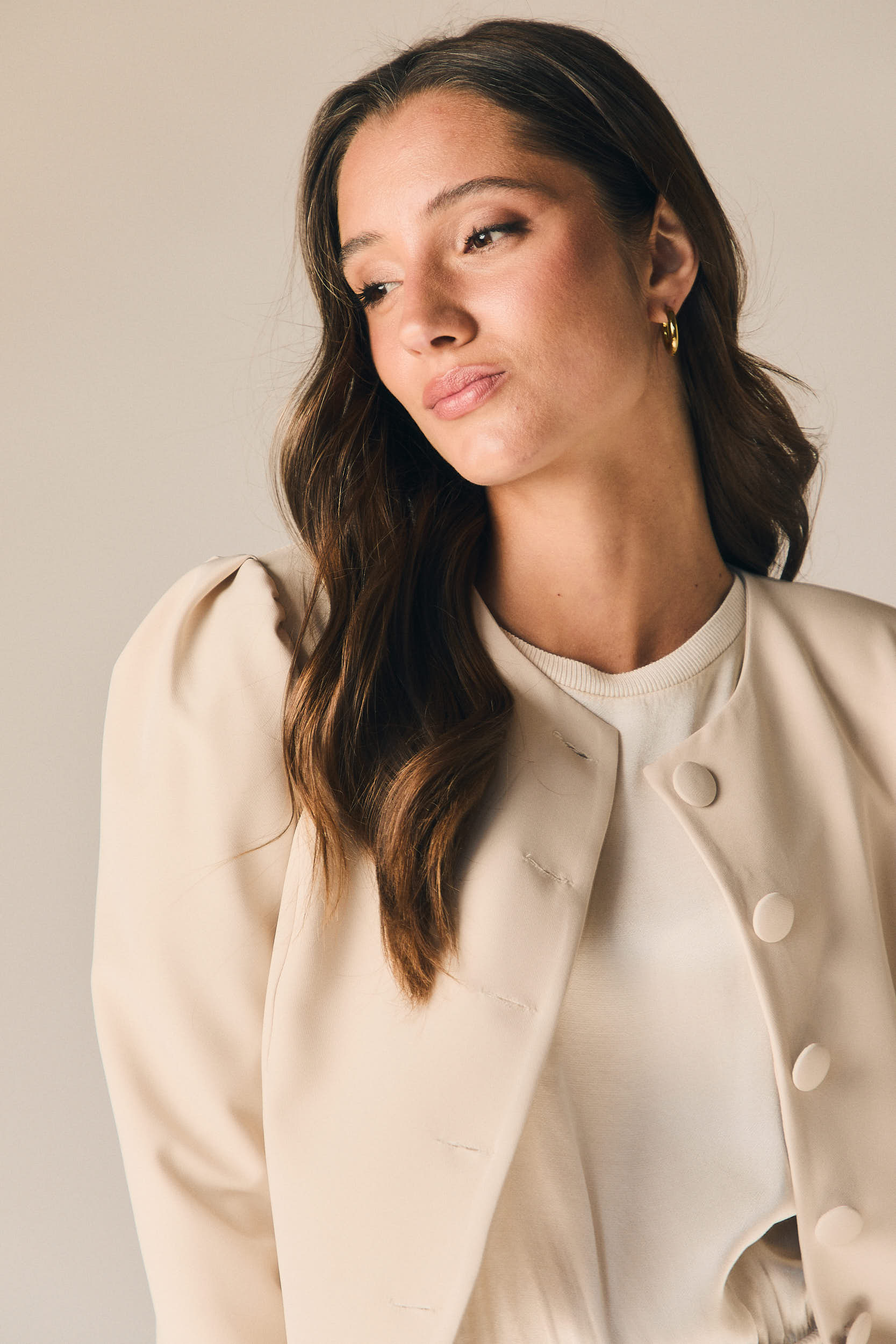 Chaqueta de traje en color beige