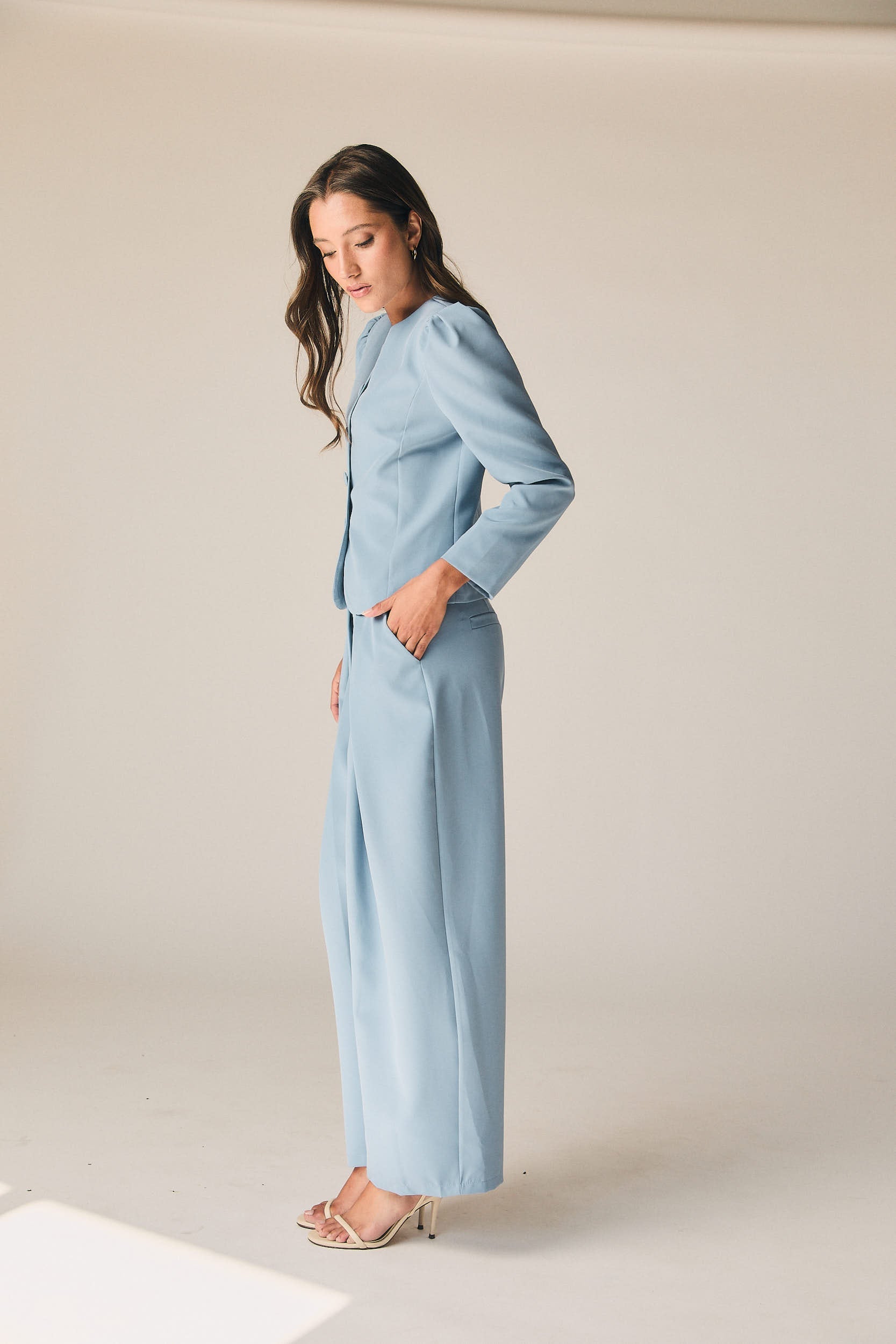 Pantalón de traje en color azul
