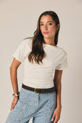 Camiseta hombros manga corta blanco