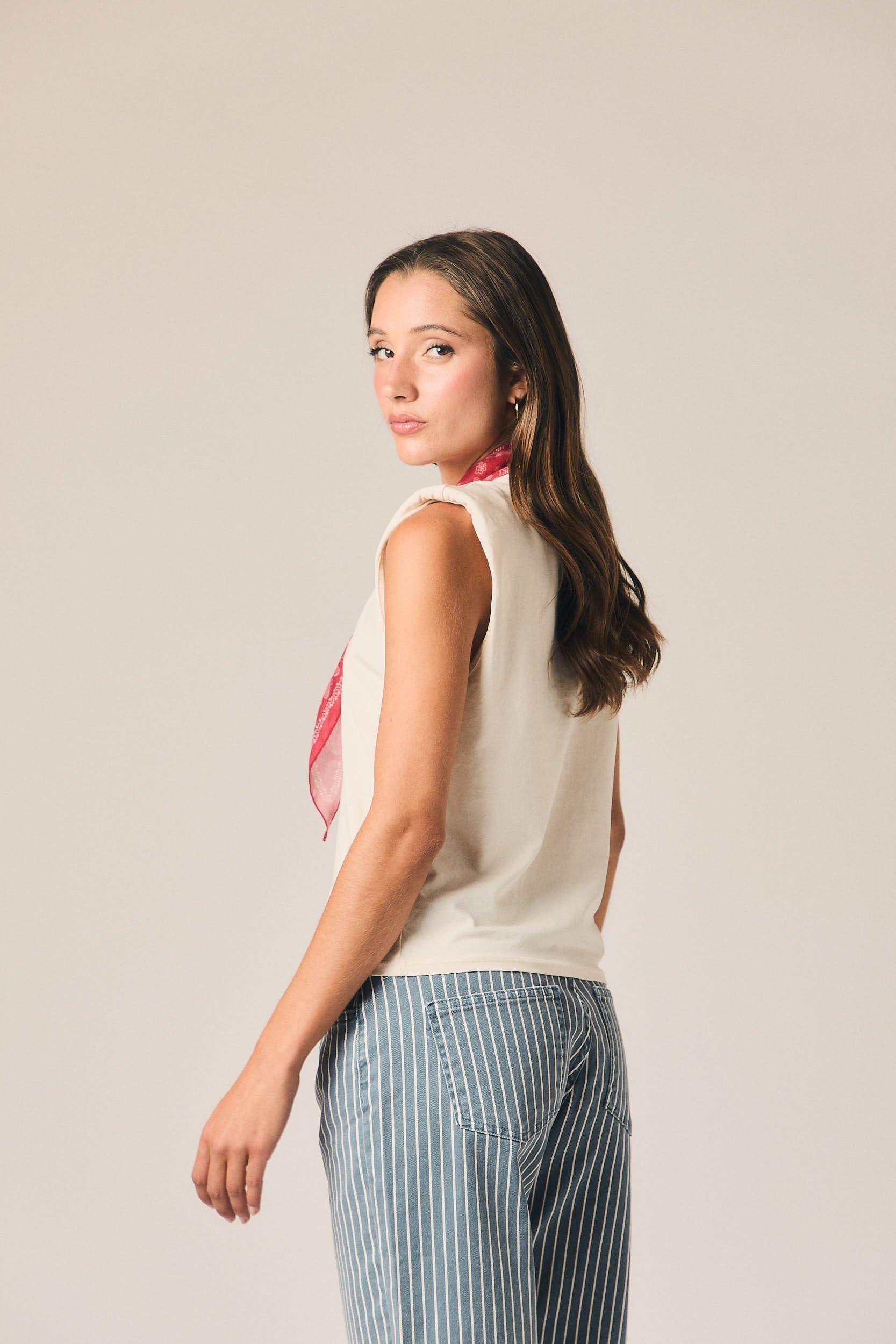 Camiseta hombreras natural
