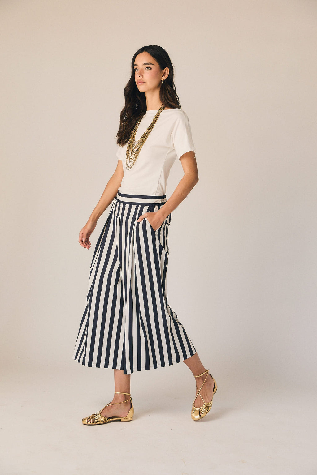 Pantalón rayas azul marino