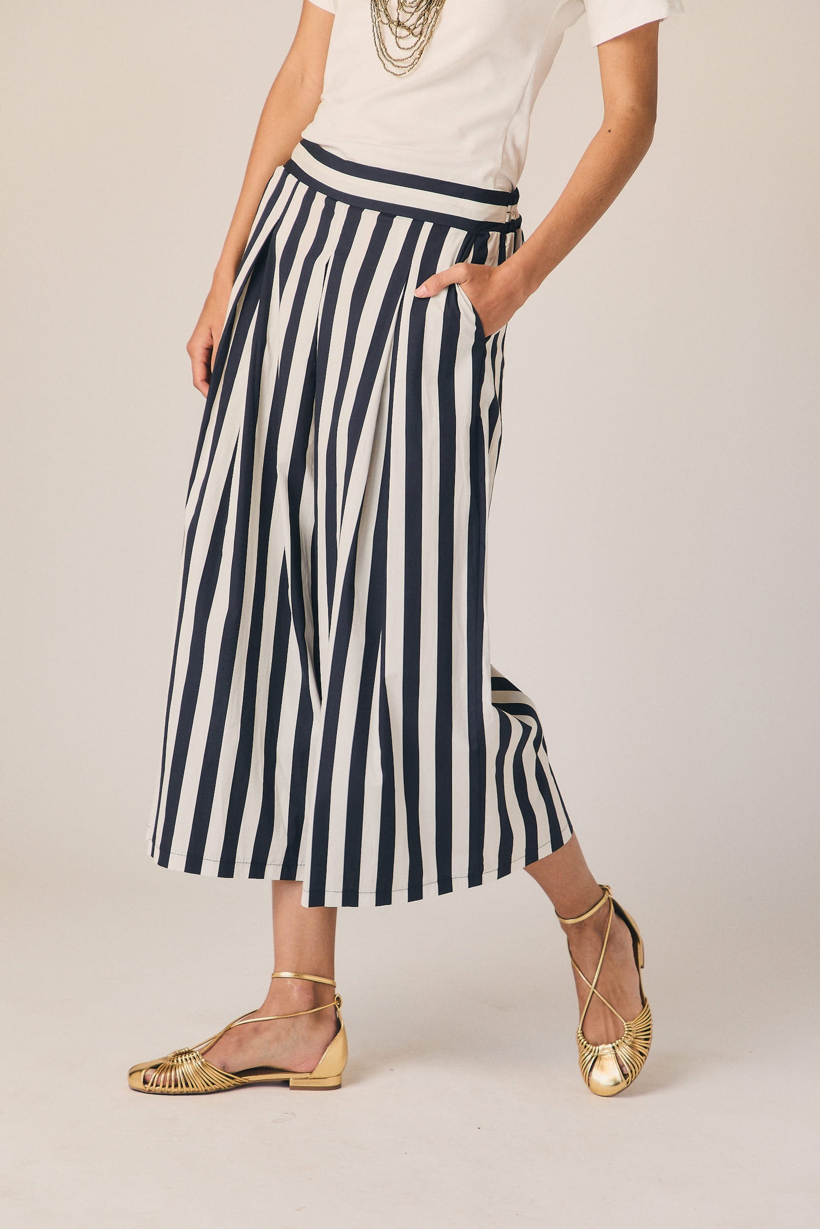 Pantalón rayas azul marino
