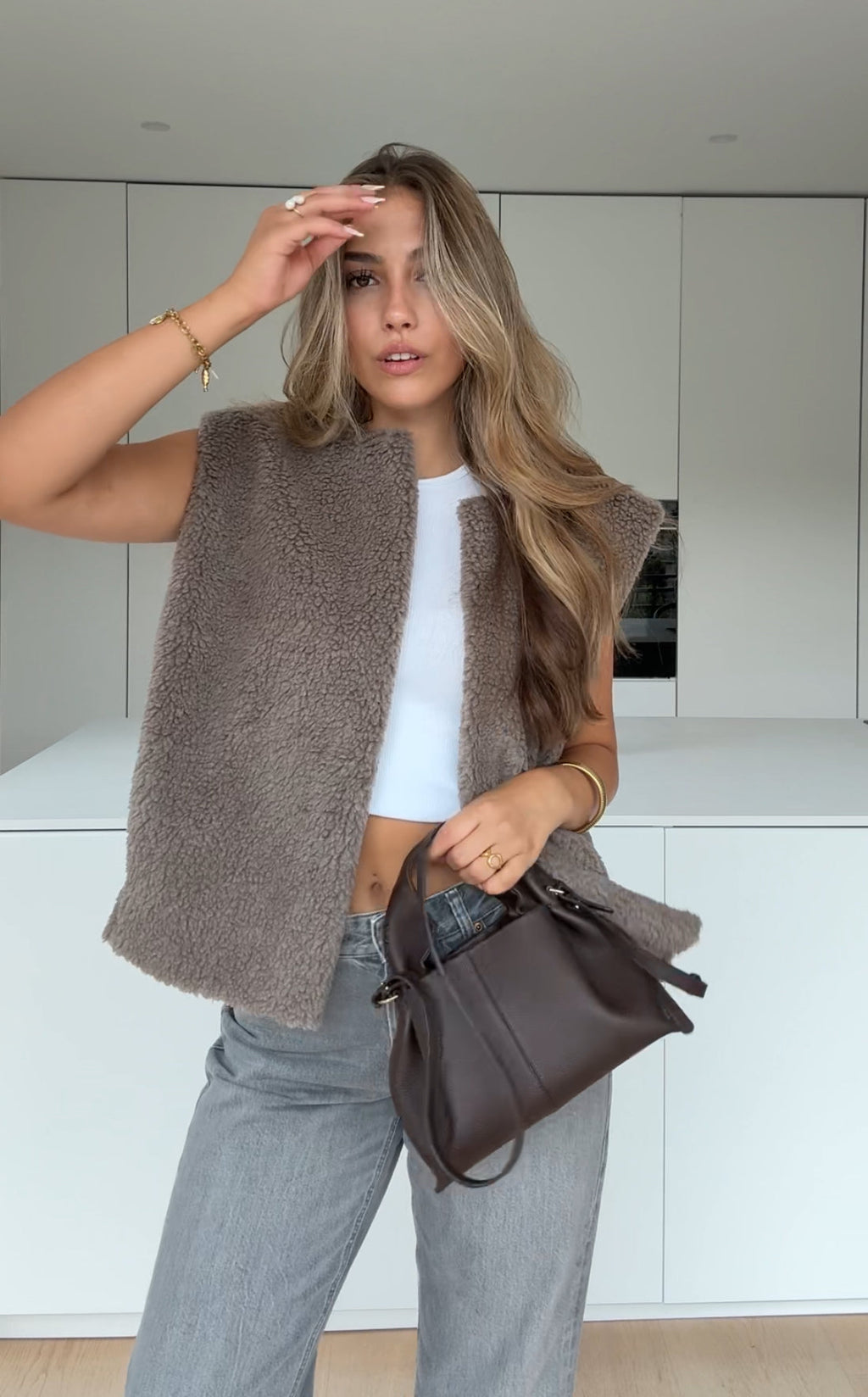 CHALECO TEDDY TAUPE
