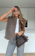 CHALECO TEDDY TAUPE