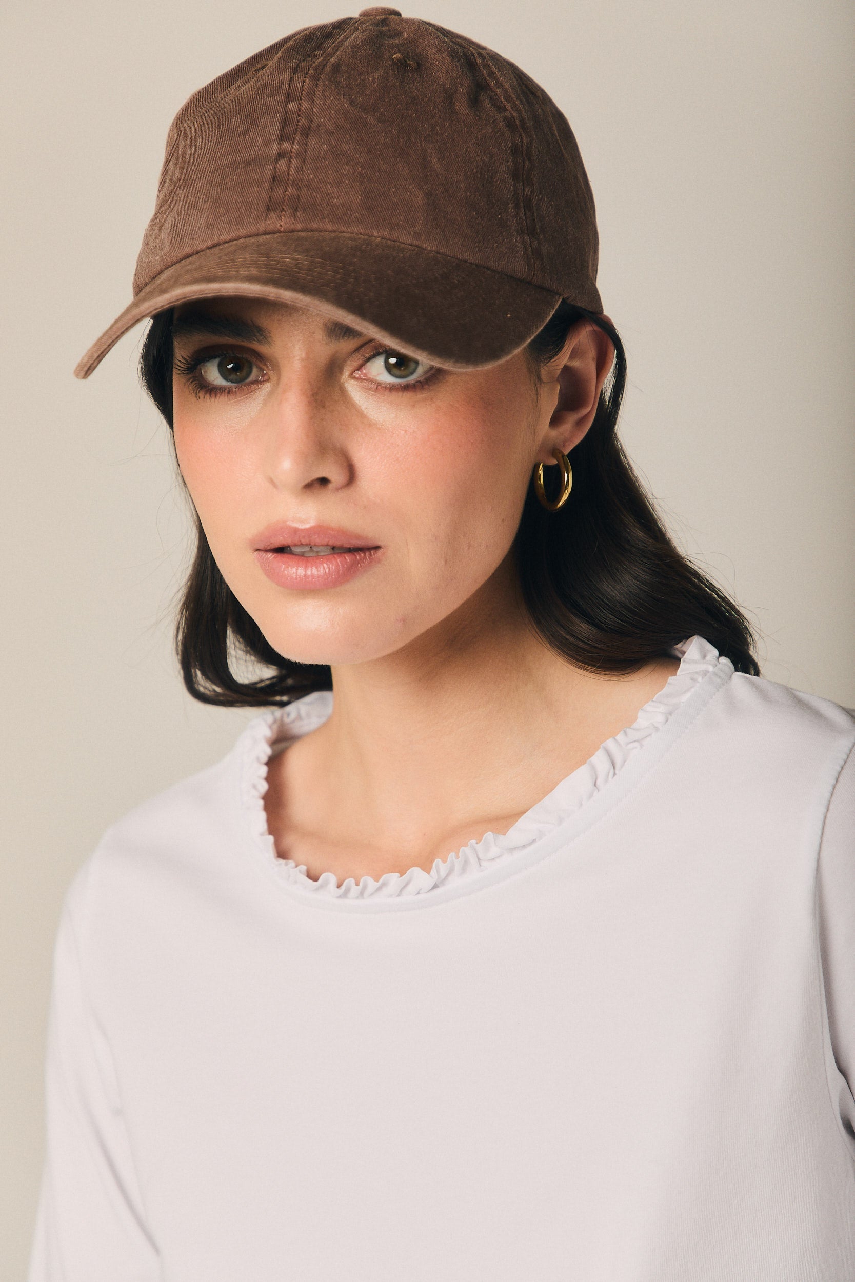 Camiseta básica detalle rizo blanca