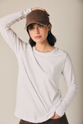Camiseta básica detalle rizo blanca