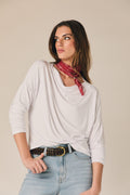 Camiseta cuello drapeado blanco